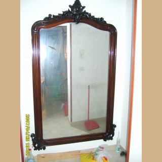 specchiera antica in mogano restaurata con specchio al mercurio alt 188 lar 124
